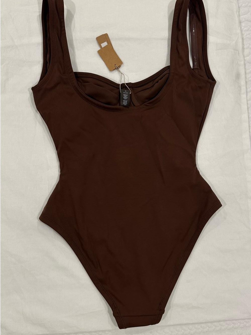 SKIMS Chocolate Brown Scoop One-Piece Swimsuit